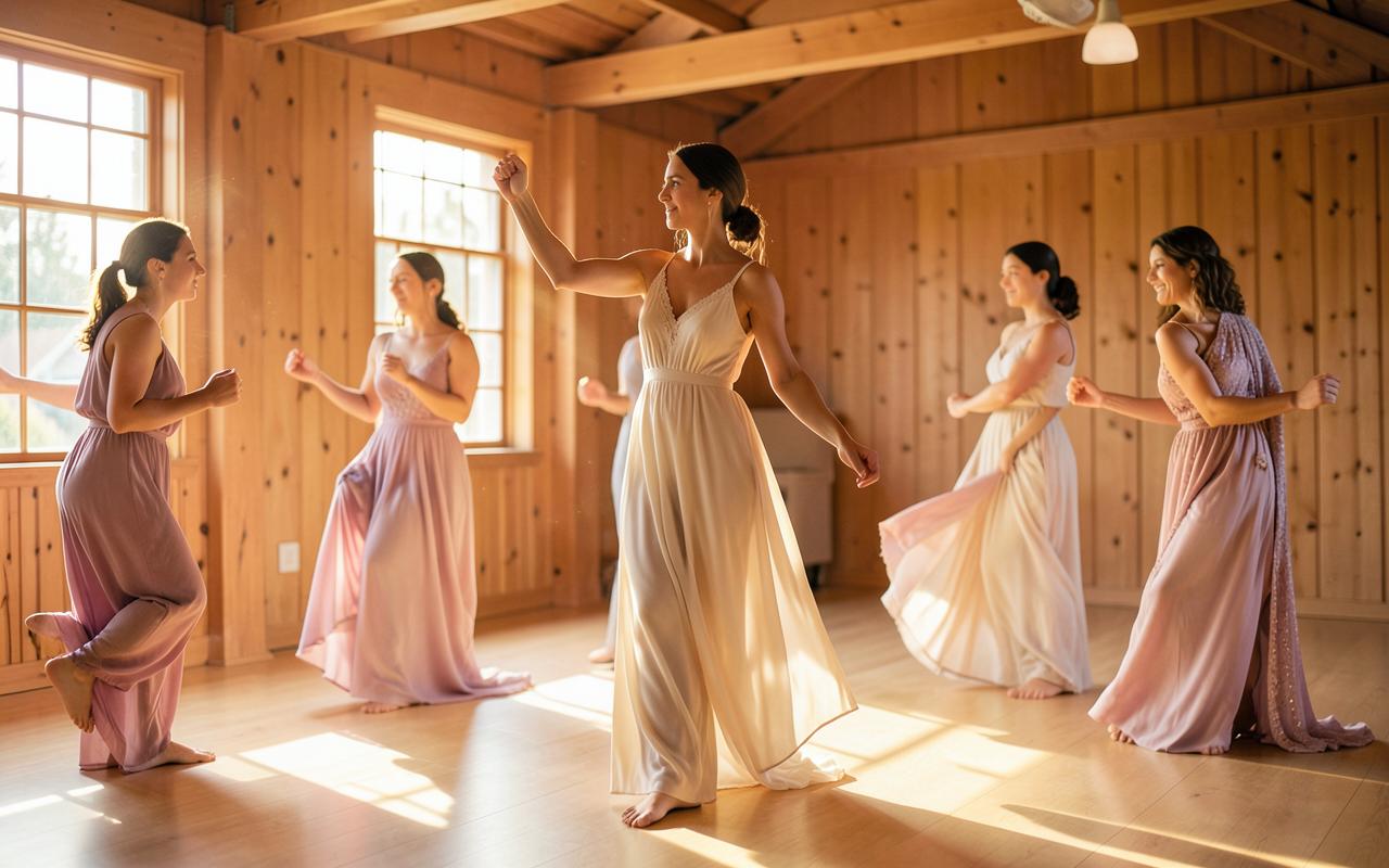 Mujeres bailando en un taller de movimiento consciente